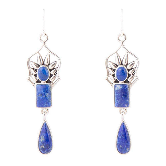 Albie Blue Lapis and Sterling Silver Drop Earrings - Barse Jewelry - Flyclothing LLC