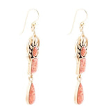 Albie Orange Sponge Coral and Golden Drop Earrings - Barse Jewelry - Flyclothing LLC