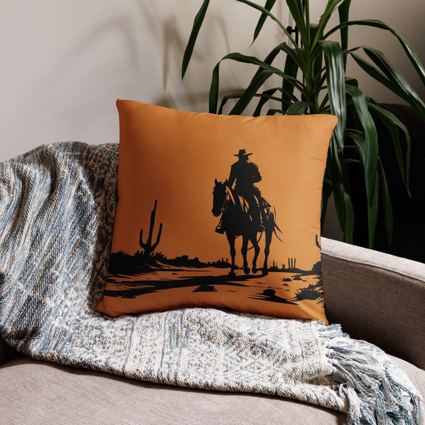 Desert Cowboy Large Basic Pillow - Baha Ranch Western Wear - Flyclothing LLC