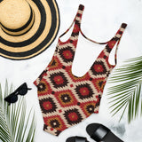 Baha Ranch Yeehaw Rust Aztec One-Piece Swimsuit