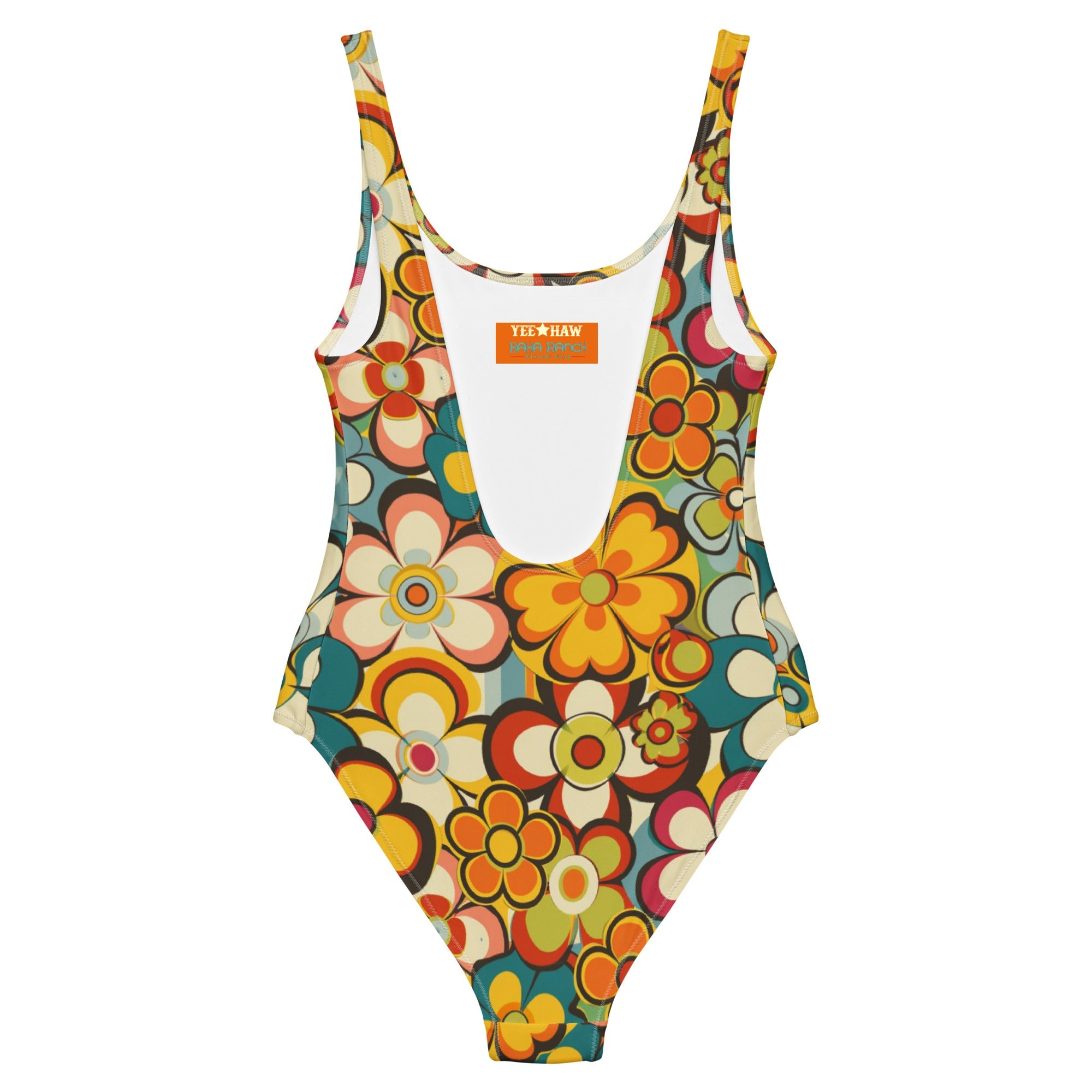 Baha Ranch Yeehaw Woodstock Retro Floral One-Piece Swimsuit