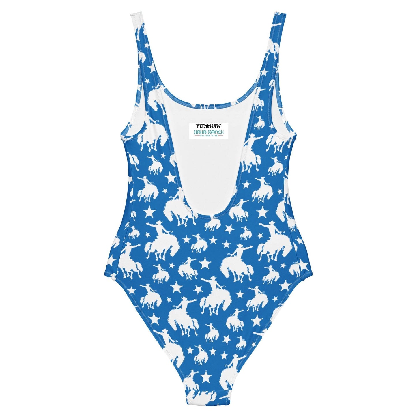 Baha Ranch Yeehaw Blue Rodeo Cowboy One-Piece Swimsuit - Baha Ranch Western Wear - Flyclothing LLC