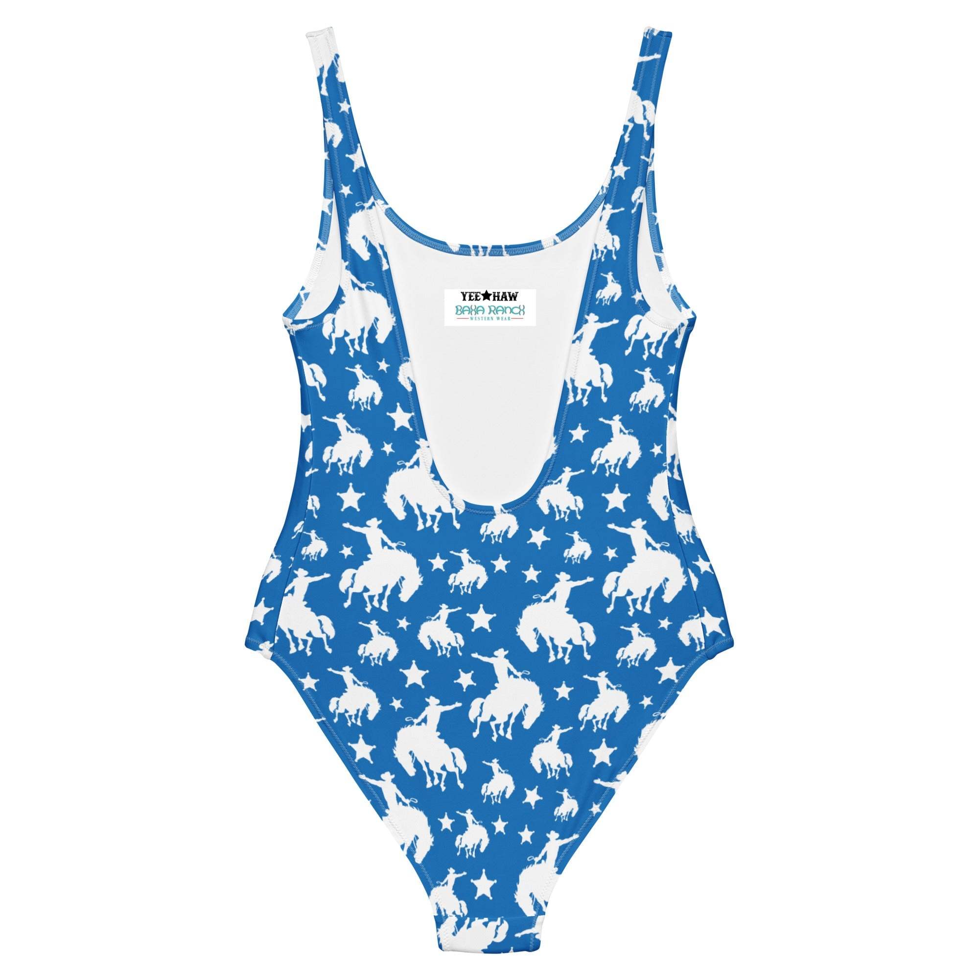 Baha Ranch Yeehaw Blue Rodeo Cowboy One-Piece Swimsuit - Baha Ranch Western Wear - Flyclothing LLC