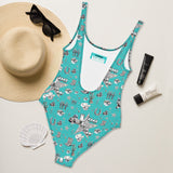 Baha Ranch Yeehaw Rhinestone Cowgirl Turquoise One-Piece Swimsuit