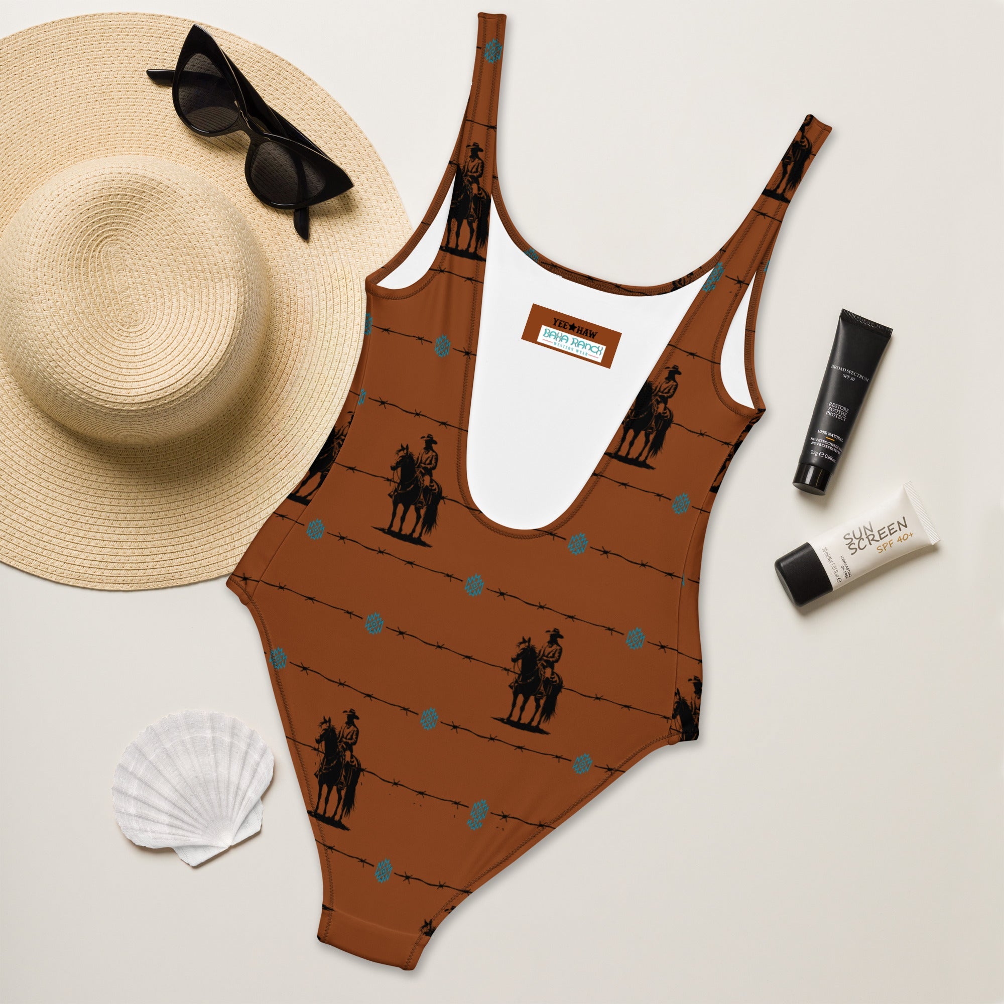 Baha Ranch Yeehaw Saddle Up One-Piece Swimsuit