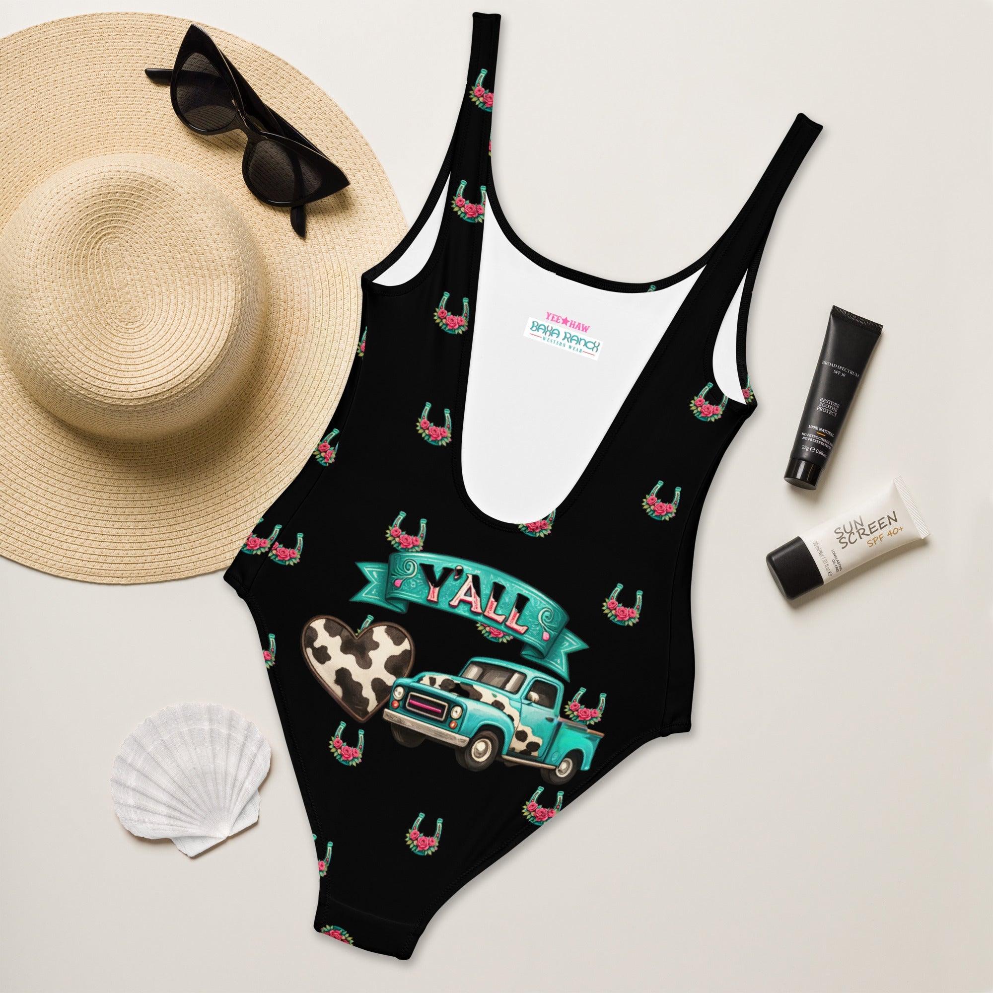 Baha Ranch Yeehaw Howdy Y'all One-Piece Swimsuit