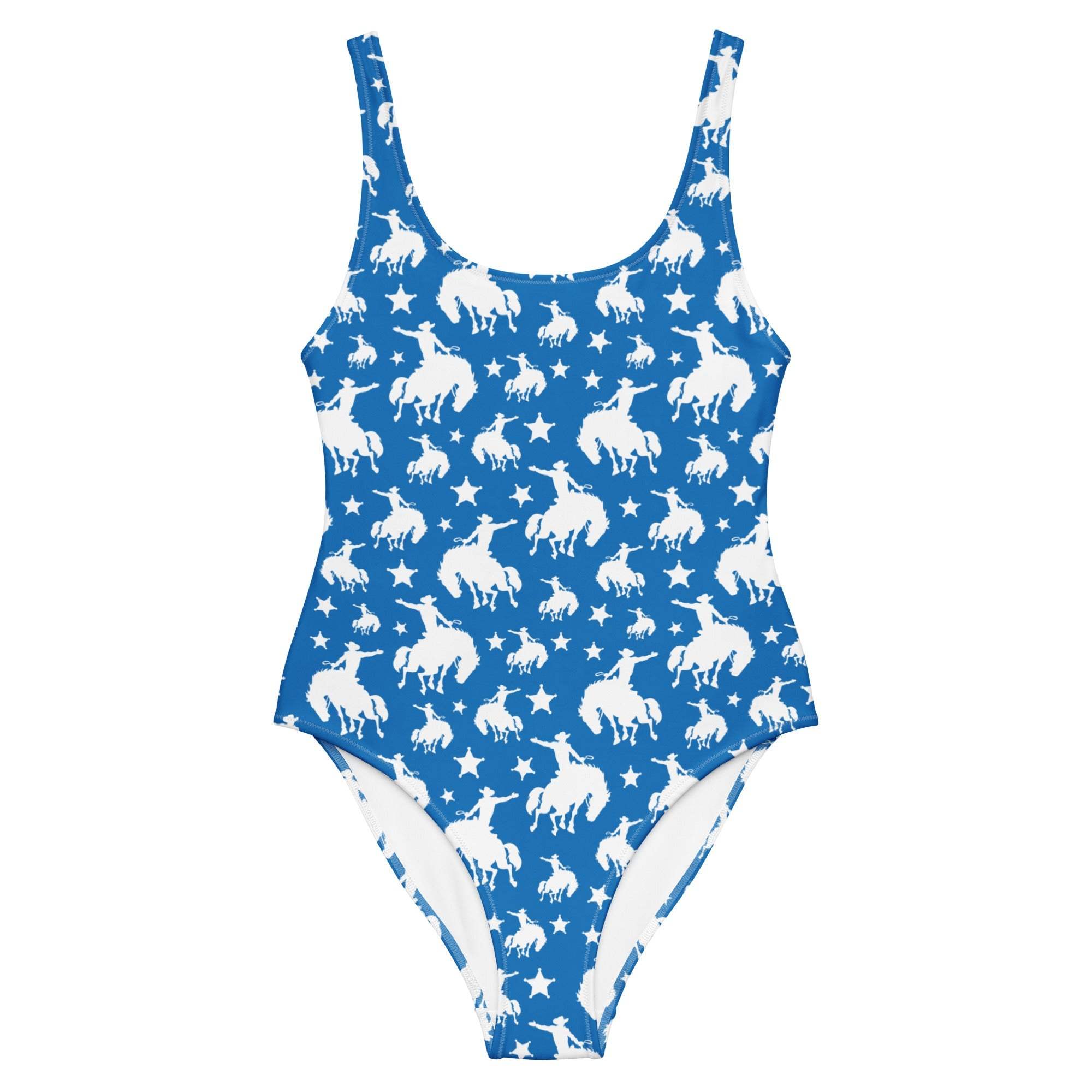 Baha Ranch Yeehaw Blue Rodeo Cowboy One-Piece Swimsuit - Baha Ranch Western Wear - Flyclothing LLC