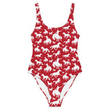 Baha Ranch Yeehaw Red Rodeo Cowboy One-Piece Swimsuit