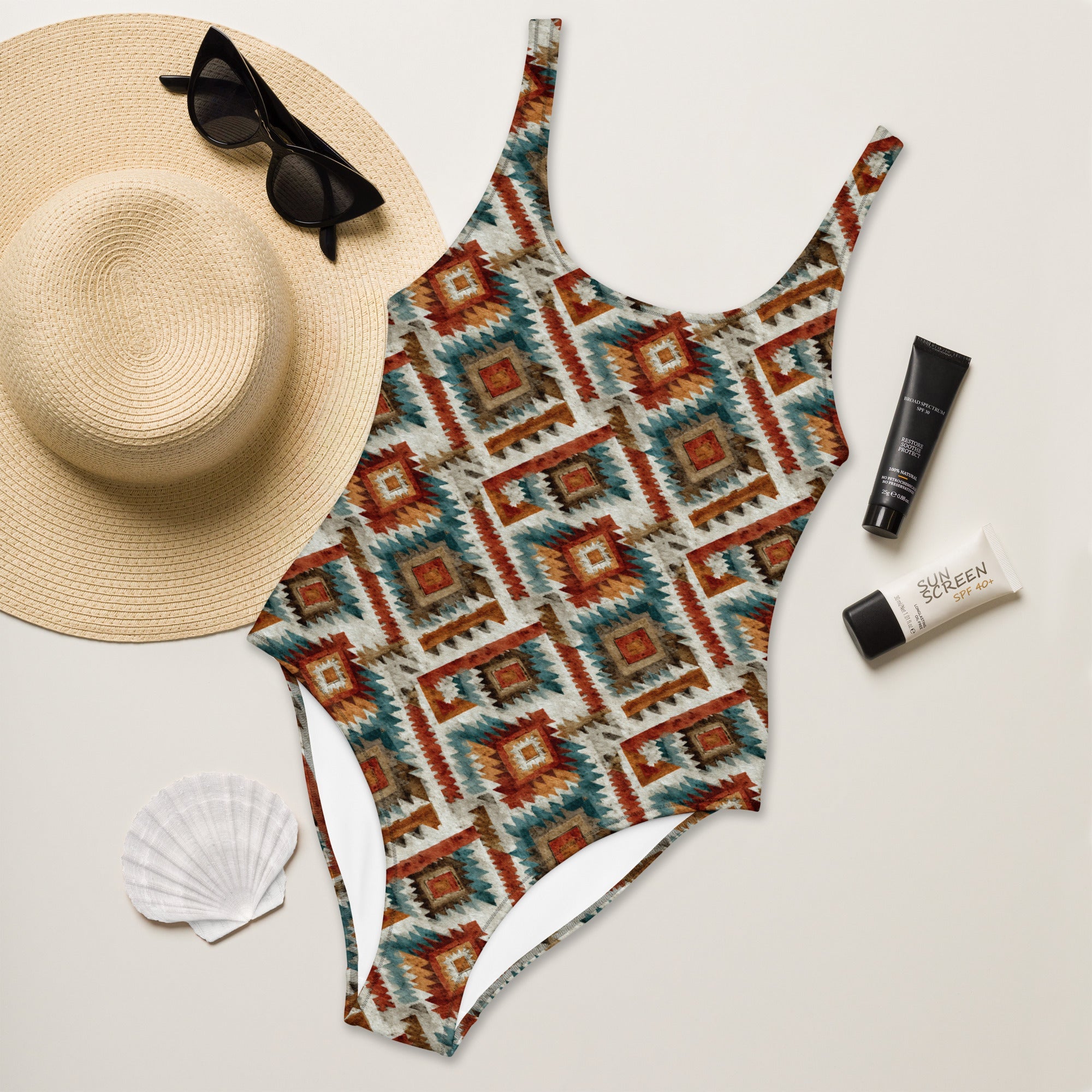 Baha Ranch Yeehaw Southwest Diamond One-Piece Swimsuit