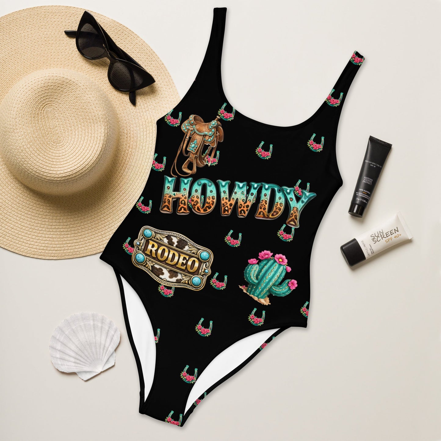 Baha Ranch Yeehaw Howdy Y'all One-Piece Swimsuit