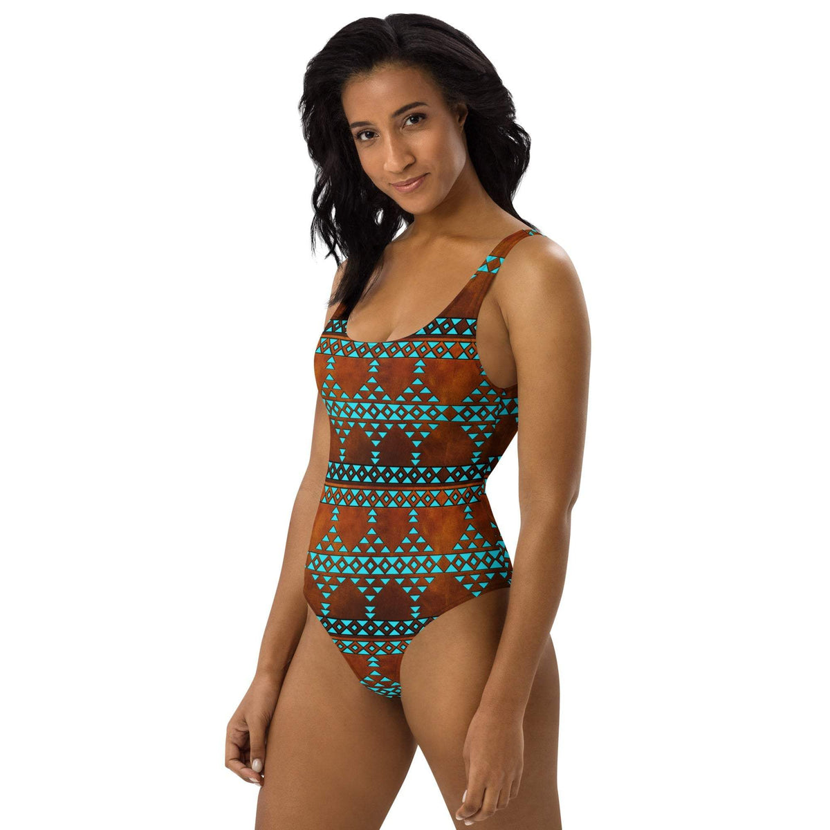 Baha Ranch Yeehaw Turquoise Aztec One-Piece Swimsuit - Baha Ranch Western Wear - Flyclothing LLC