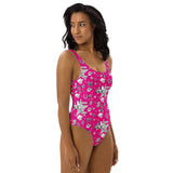 Baha Ranch Yeehaw Rhinestone Cowgirl Magenta One-Piece Swimsuit