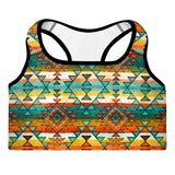 Mustard Aztec Padded Sports Bra