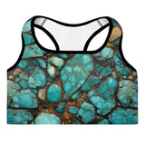 All Turquoise Padded Sports Bra