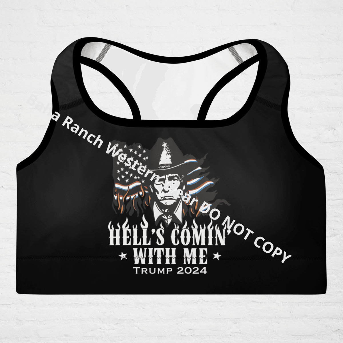 Hells Comin With Me Padded Sports Bra - Baha Ranch Western Wear - Flyclothing LLC