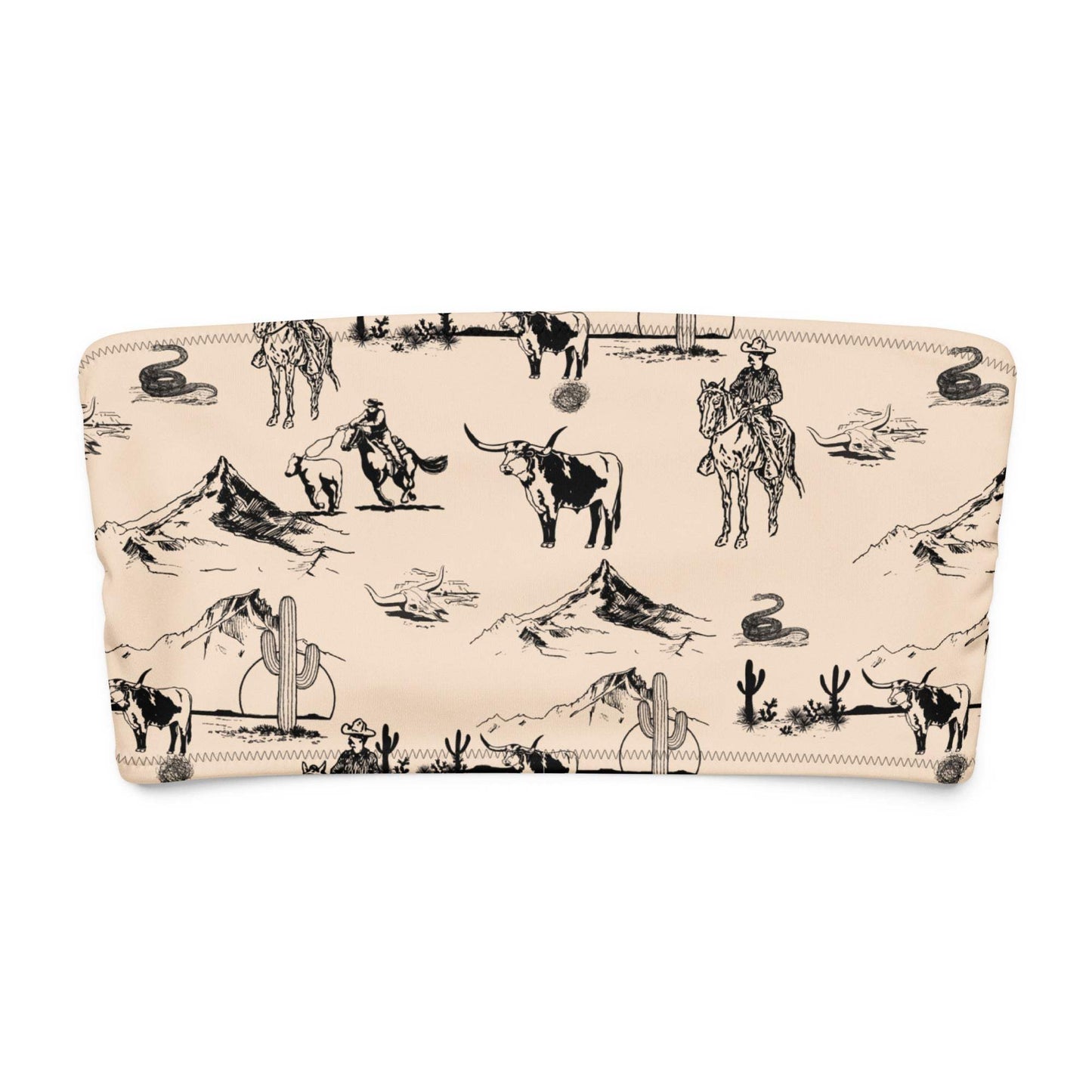 Baha Ranch YEEHAW Cowboy Ranch Recycled bandeau bikini top - Baha Ranch Western Wear - Flyclothing LLC