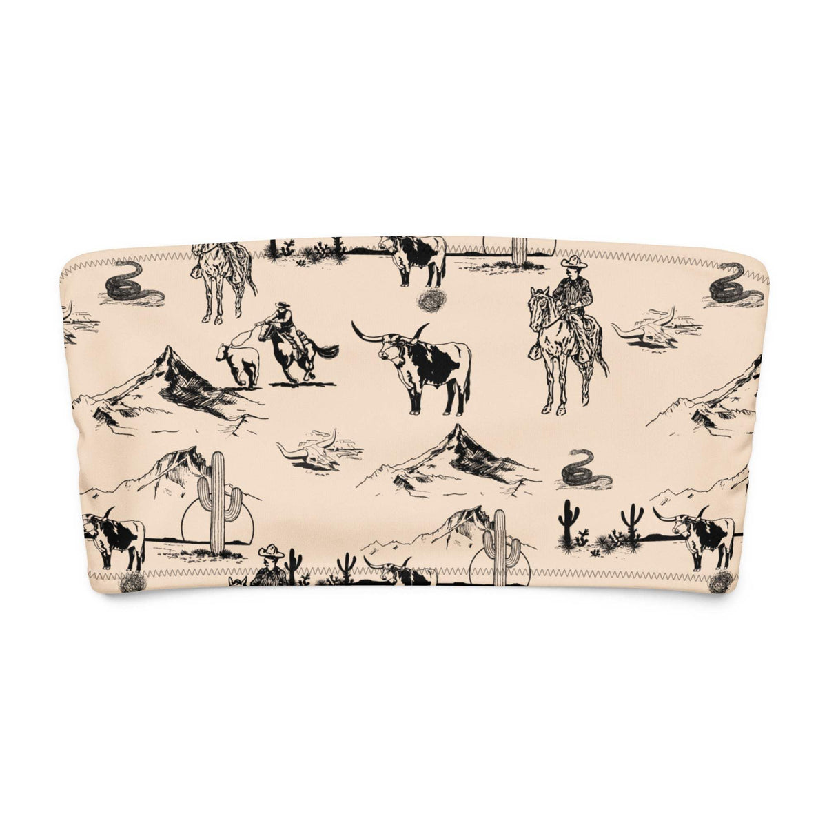 Baha Ranch YEEHAW Cowboy Ranch Recycled bandeau bikini top - Baha Ranch Western Wear - Flyclothing LLC
