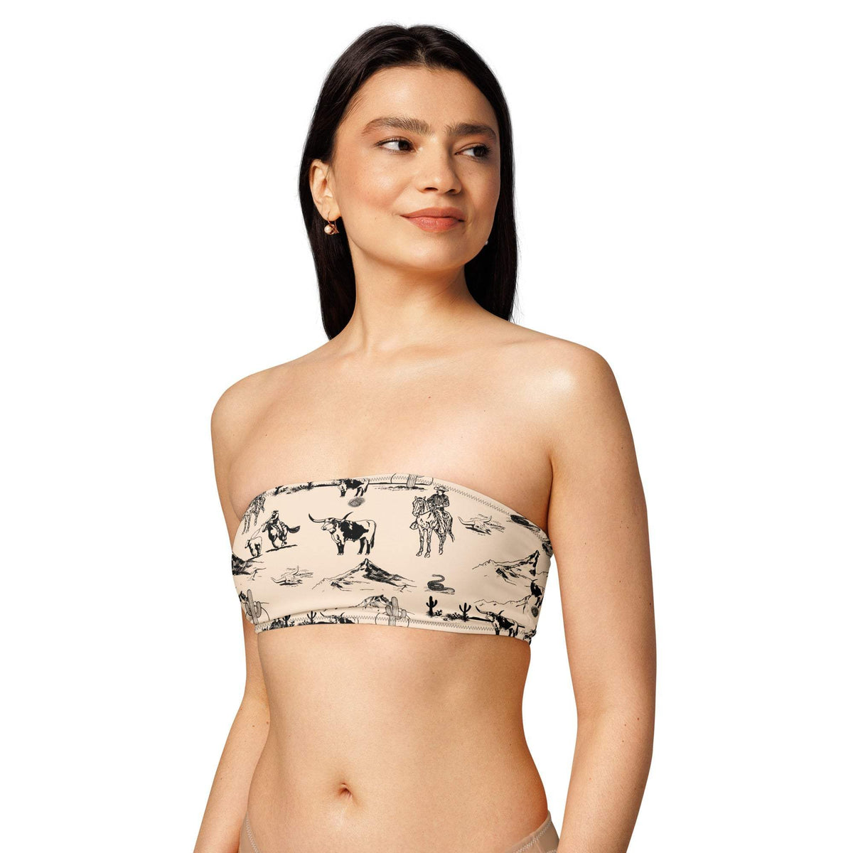 Baha Ranch YEEHAW Cowboy Ranch Recycled bandeau bikini top - Baha Ranch Western Wear - Flyclothing LLC