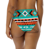 Baha Ranch Yeehaw Turquoise Orange Aztec Bikini Bottom