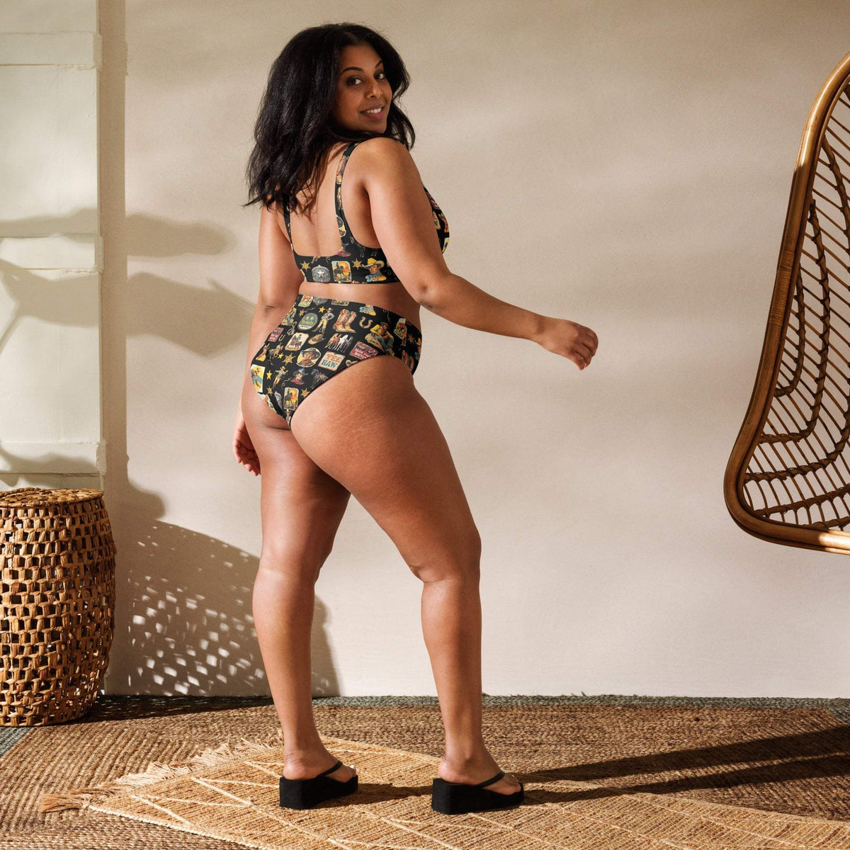 Baha Ranch Yeehaw Vintage Cowboy Collage Bikini - Baha Ranch Western Wear - Flyclothing LLC