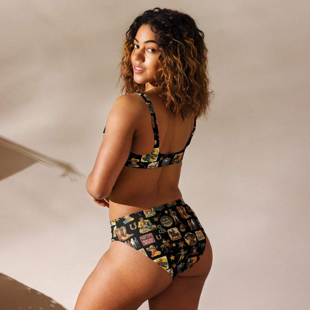 Baha Ranch Yeehaw Vintage Cowboy Collage Bikini - Baha Ranch Western Wear - Flyclothing LLC