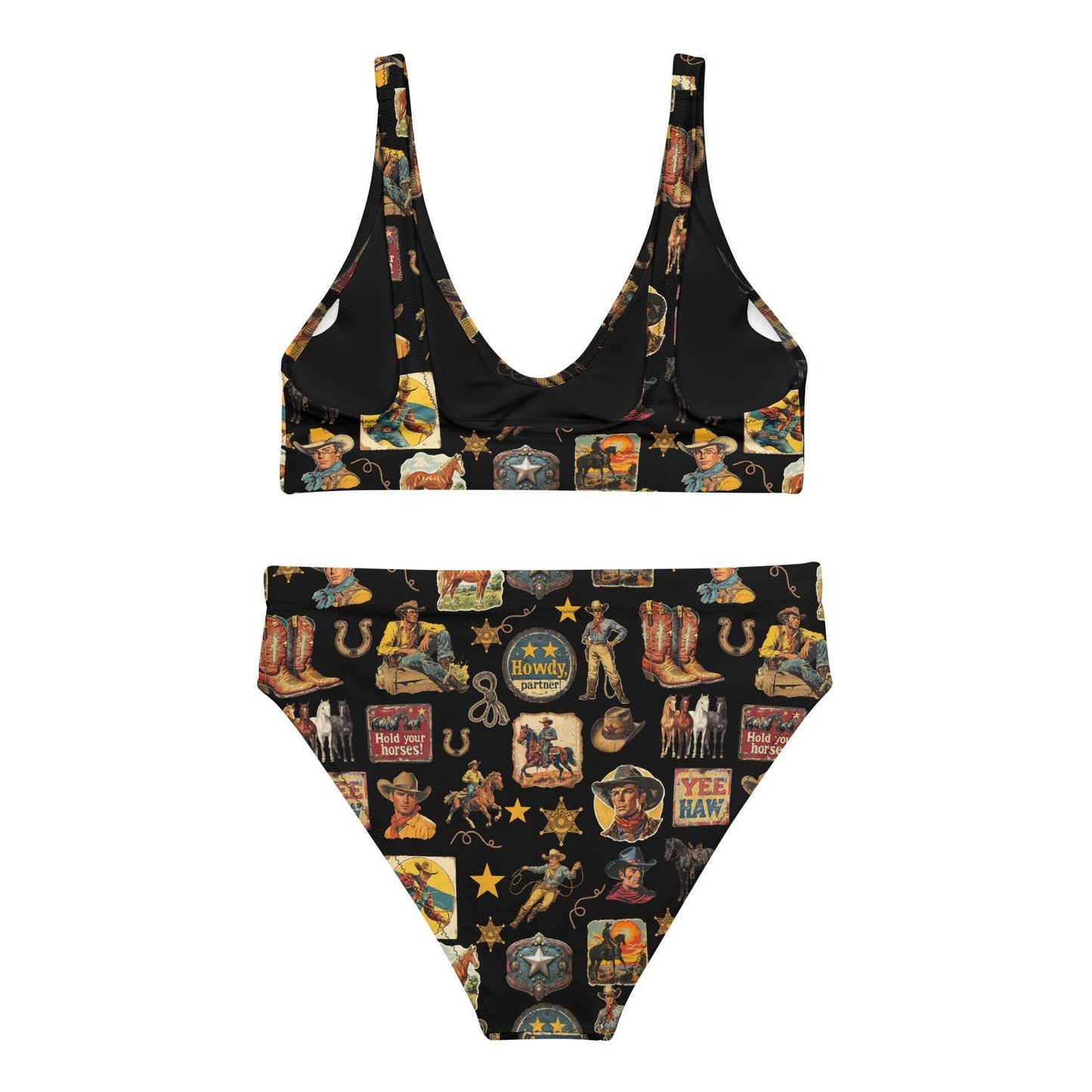 Baha Ranch Yeehaw Vintage Cowboy Collage Bikini - Baha Ranch Western Wear - Flyclothing LLC