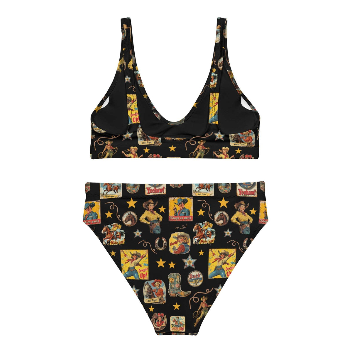 Baha Ranch Yeehaw Vintage Cowgirl Collage Bikini - Baha Ranch Western Wear - Flyclothing LLC