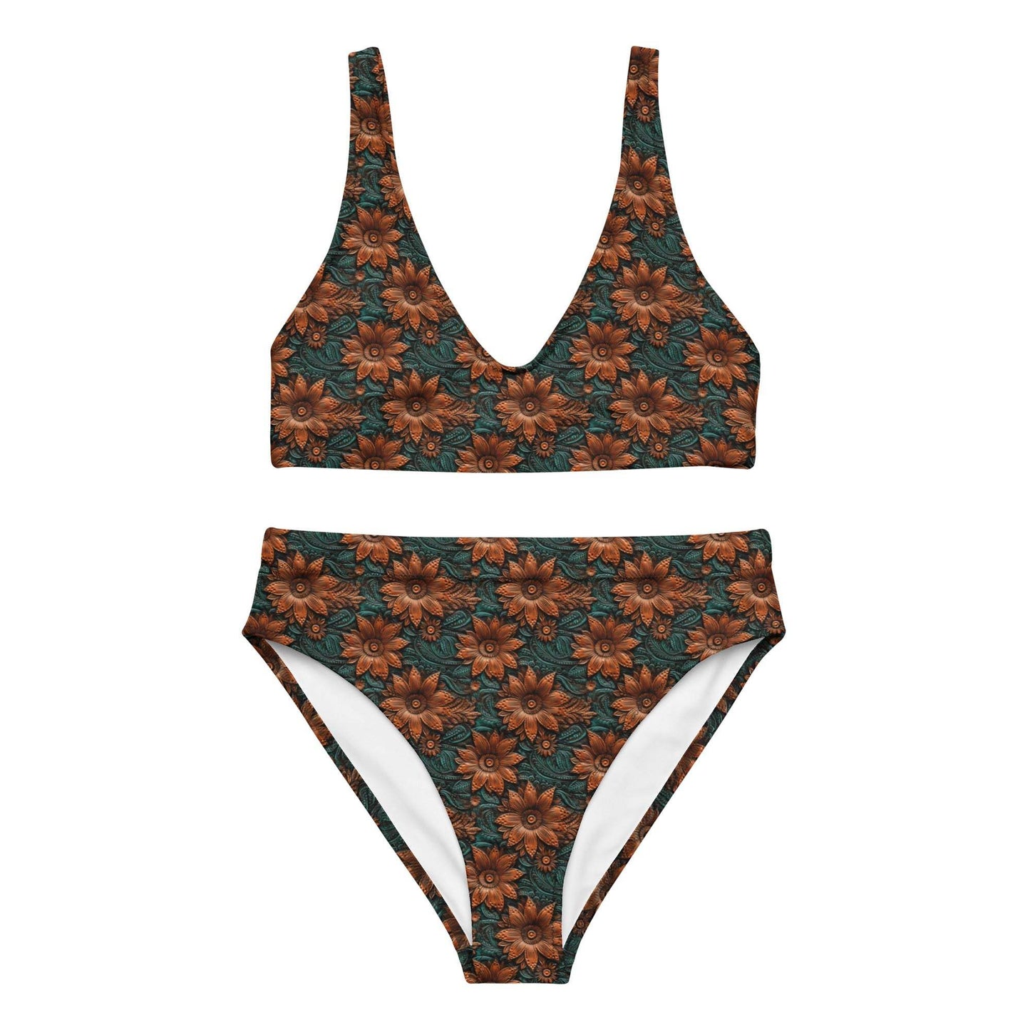 Baha Ranch Yeehaw Floral Leather Print Bikini - Baha Ranch Western Wear - Flyclothing LLC