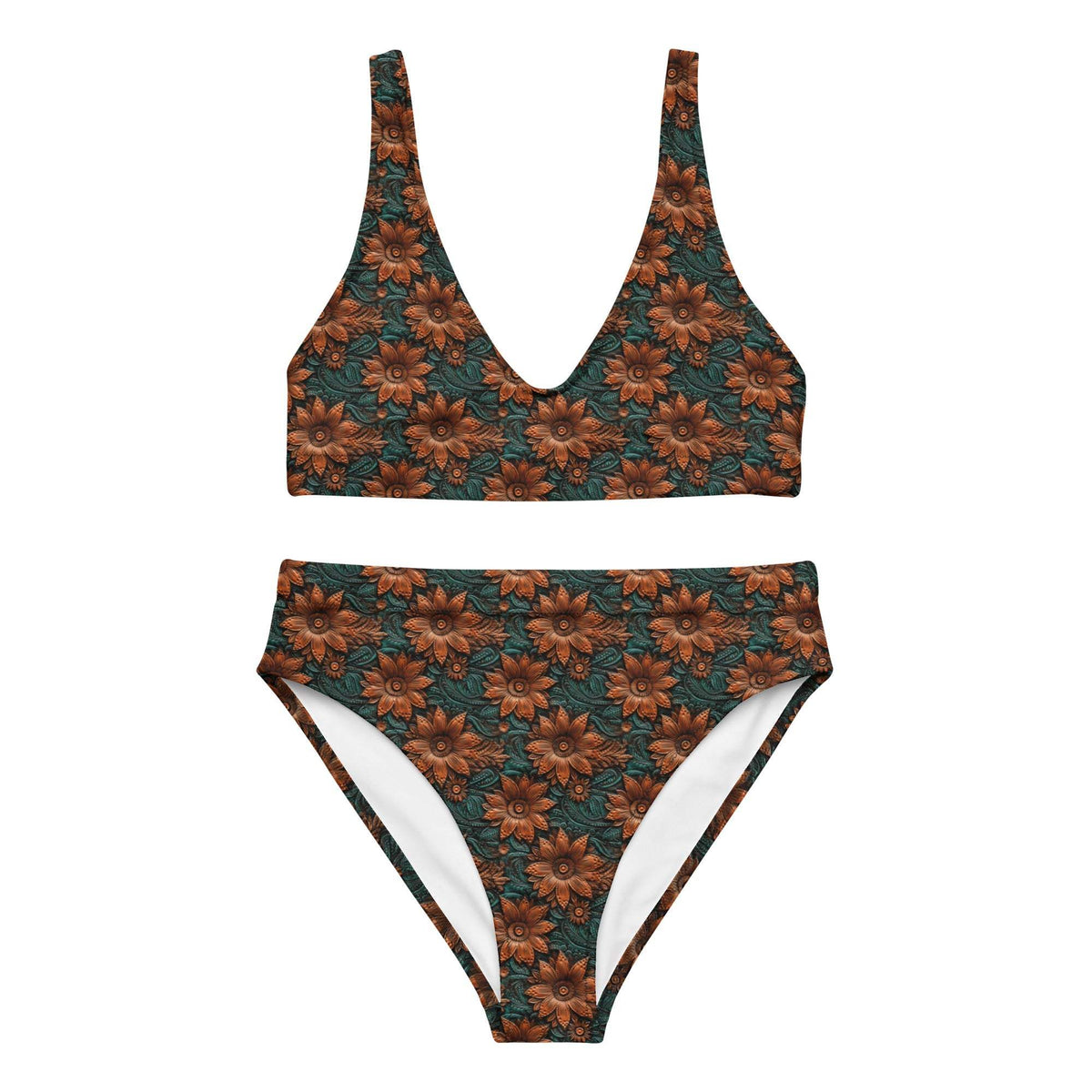 Baha Ranch Yeehaw Floral Leather Print Bikini - Baha Ranch Western Wear - Flyclothing LLC