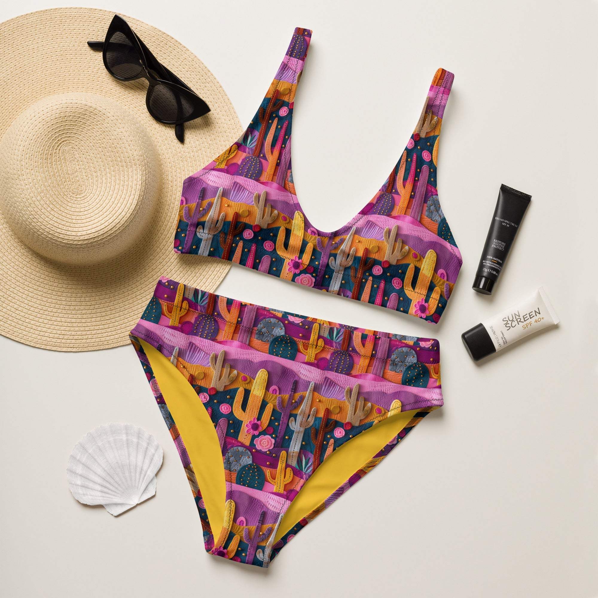 Baha Ranch Yeehaw Pink Cactus Desert Bikini - Baha Ranch Western Wear - Flyclothing LLC