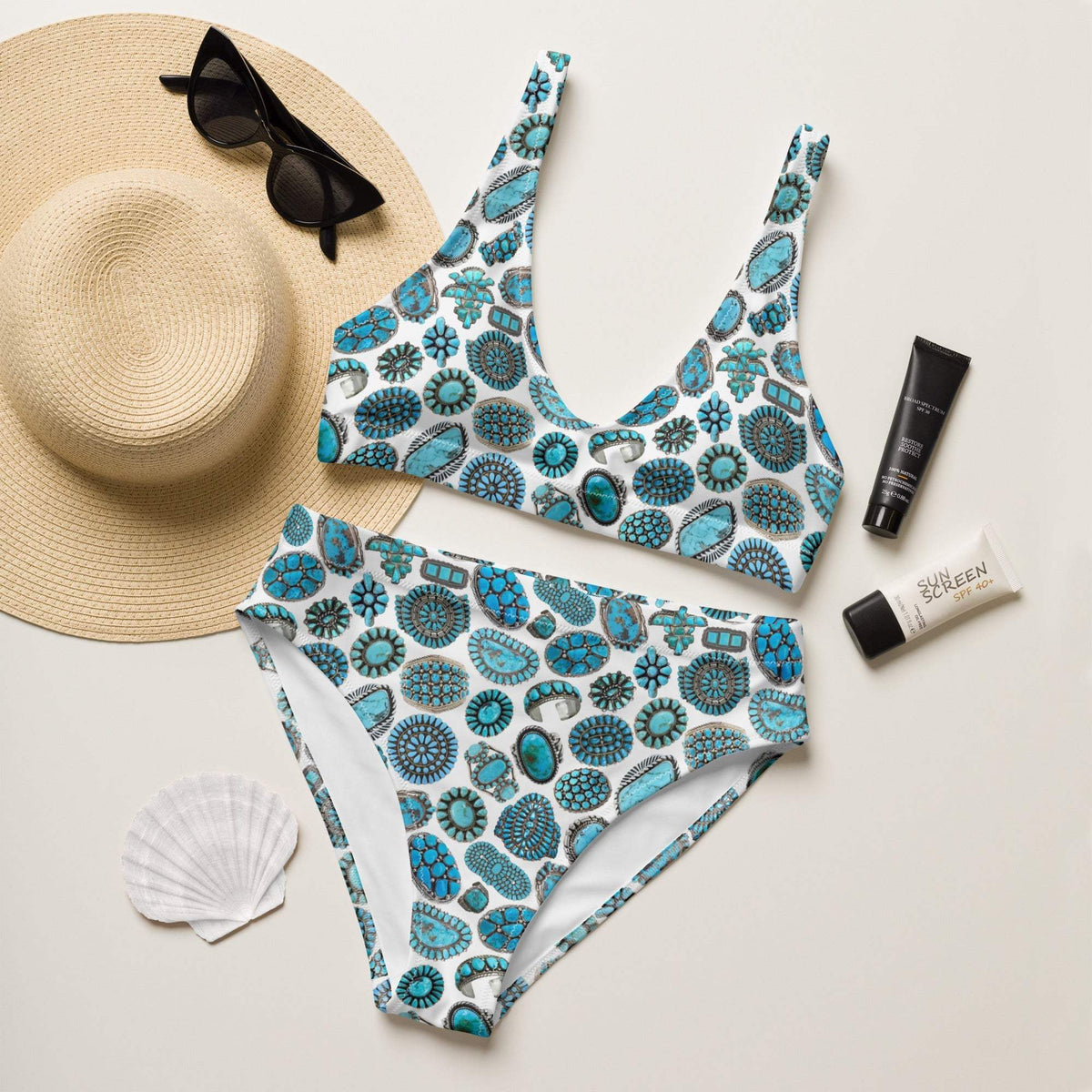 Baha Ranch Yeehaw Turquoise Crazy Bikini - Baha Ranch Western Wear - Flyclothing LLC