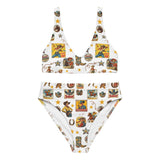 Baha Ranch Yeehaw Vintage Cowgirl Collage White Bikini - Baha Ranch Western Wear - Flyclothing LLC