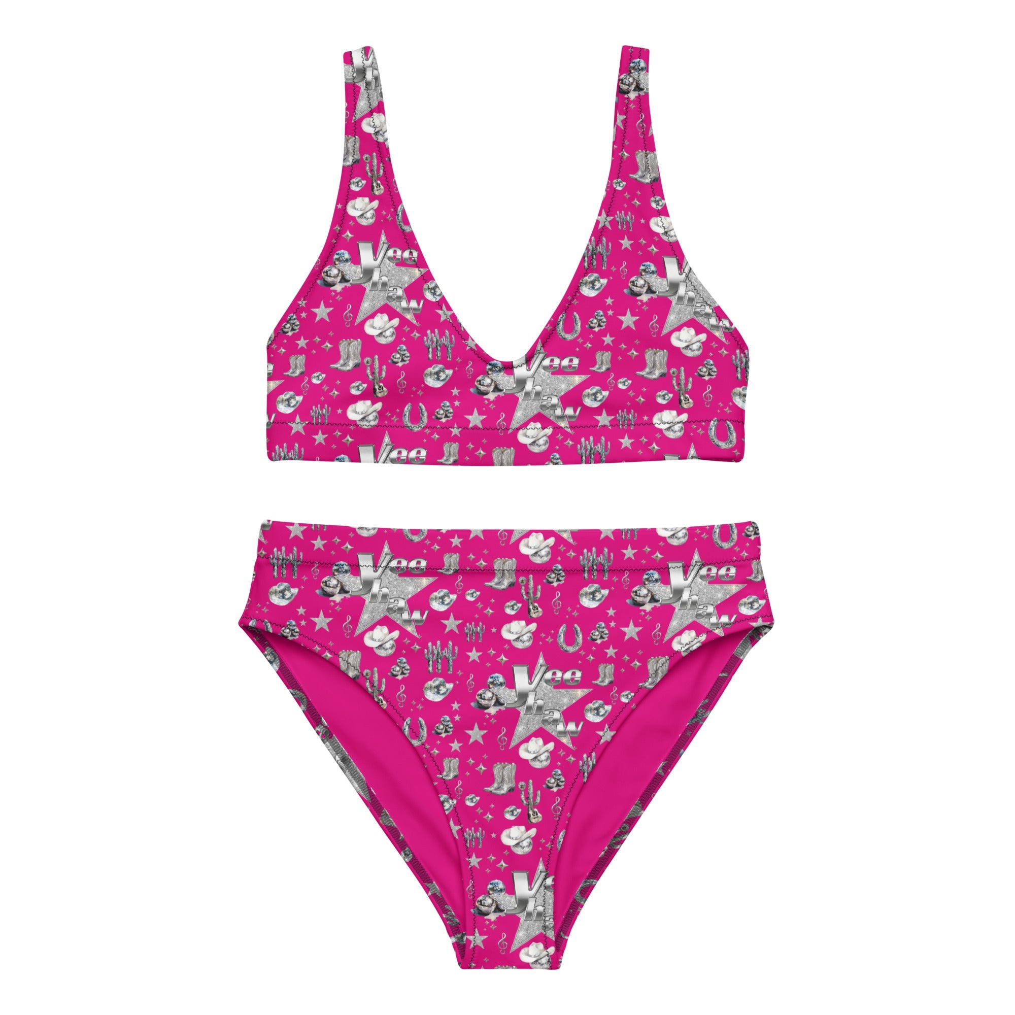 Baha Ranch Yeehaw Magenta Rhinestone Cowgirl Turquoise Bikini