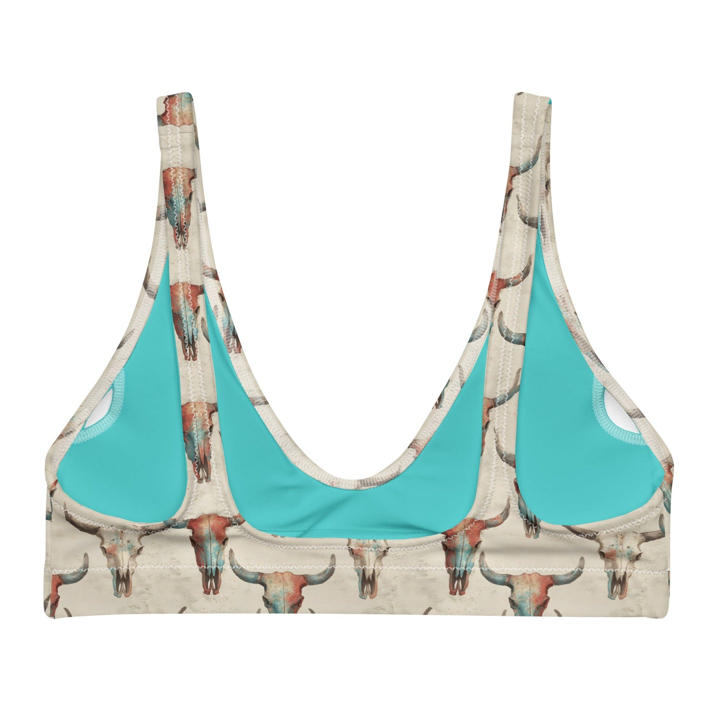 Baha Ranch Yeehaw Bullhead Skulls Bikini Top