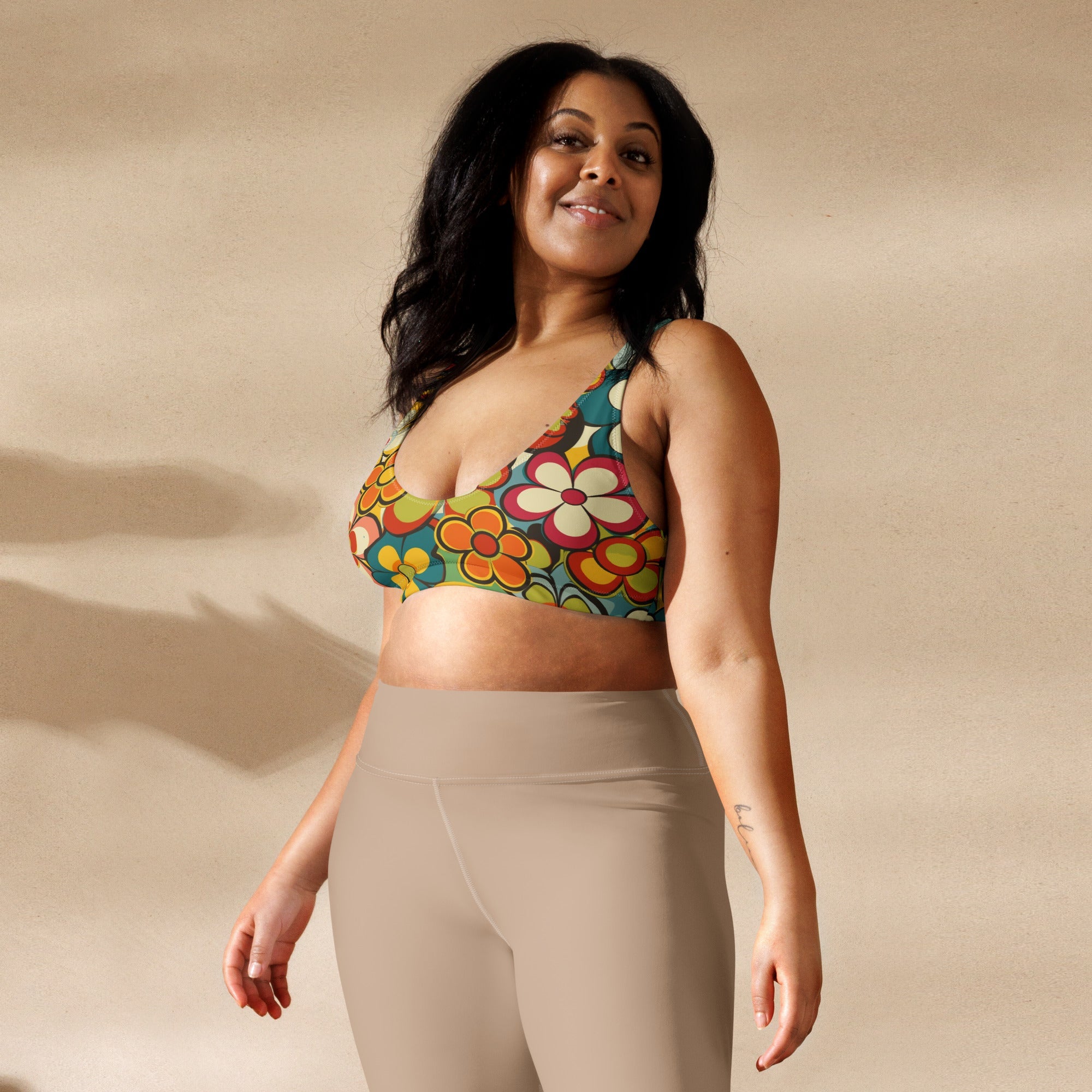 Baha Ranch Yeehaw Woodstock Retro Floral Bikini Top