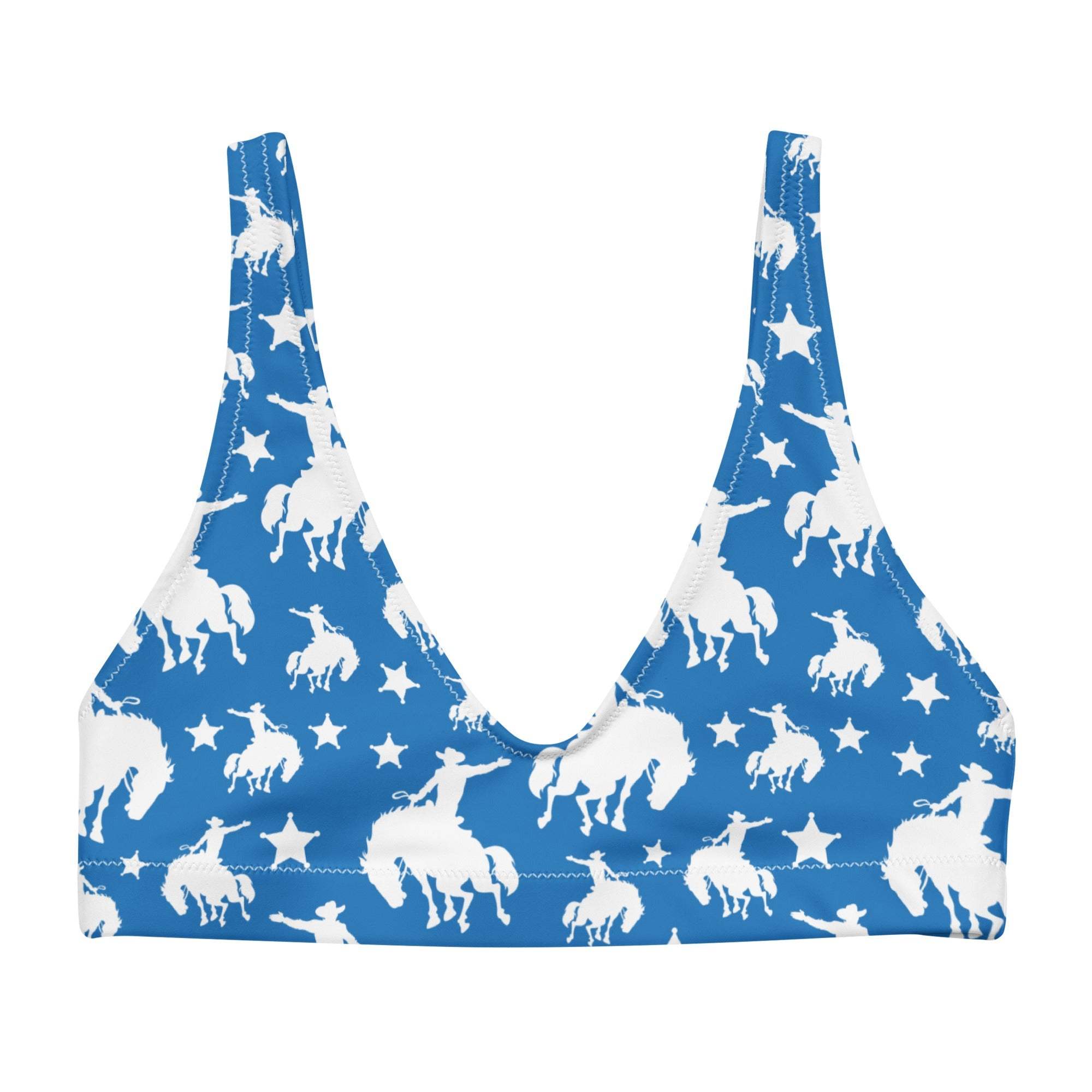 Baha Ranch Yeehaw Blue Rodeo Cowboy Bikini Top - Baha Ranch Western Wear - Flyclothing LLC