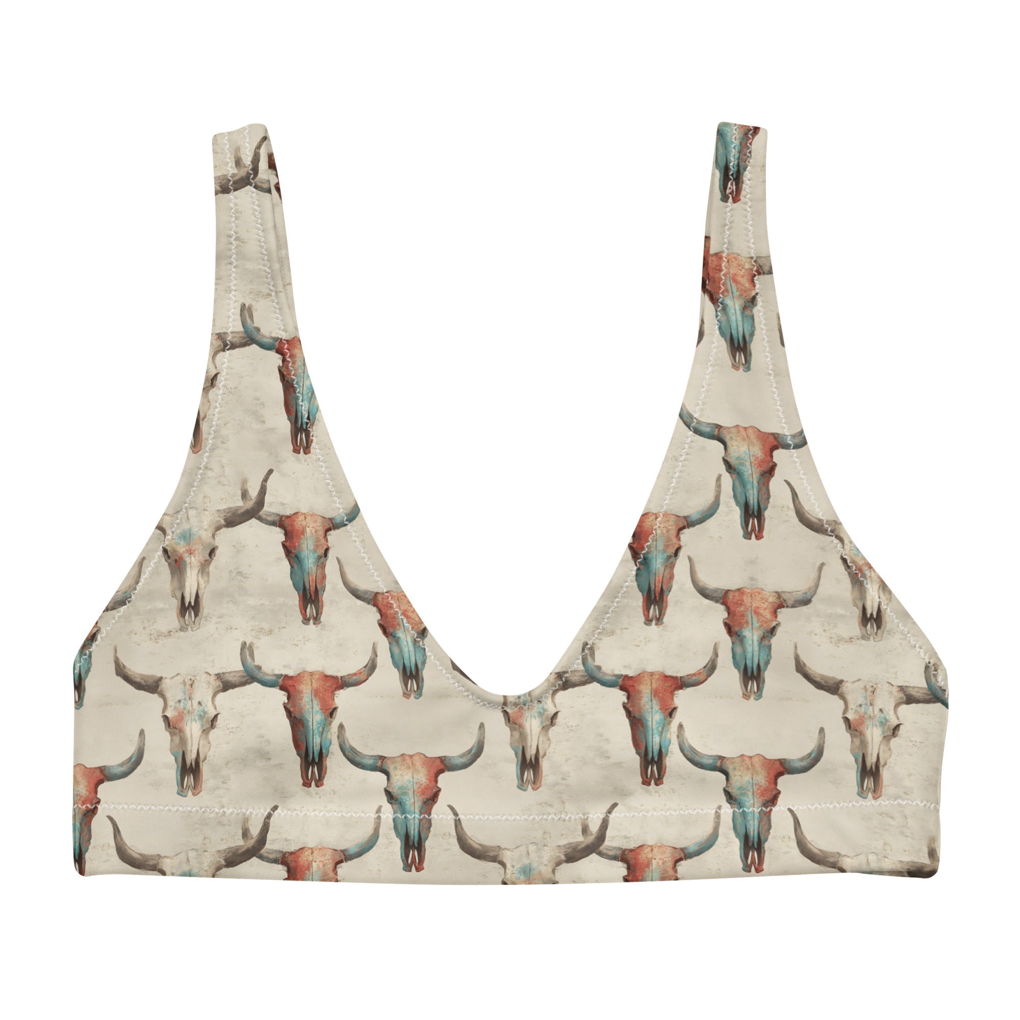 Baha Ranch Yeehaw Bullhead Skulls Bikini Top