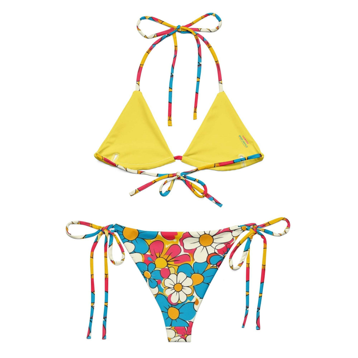 Baha Ranch Yeehaw Flower Child Retro String Bikini - Baha Ranch Western Wear - Flyclothing LLC