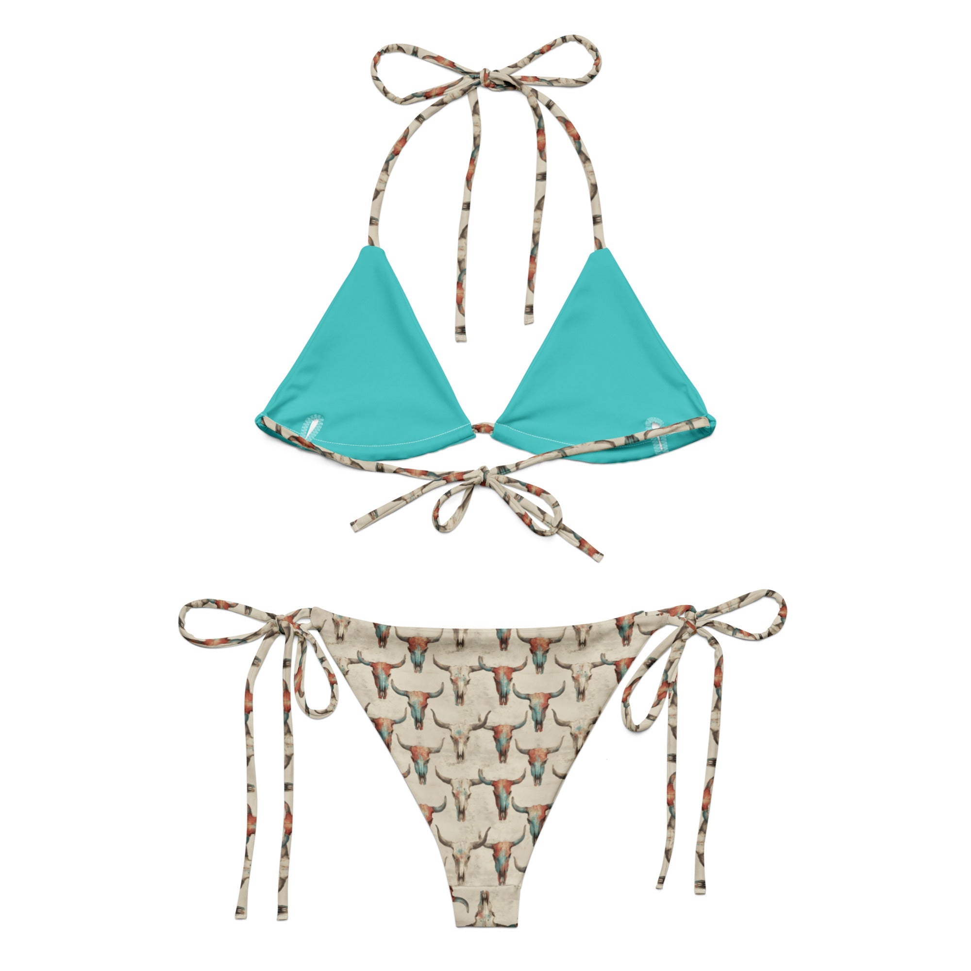 Baha Ranch Yeehaw Bullhead Skulls String Bikini
