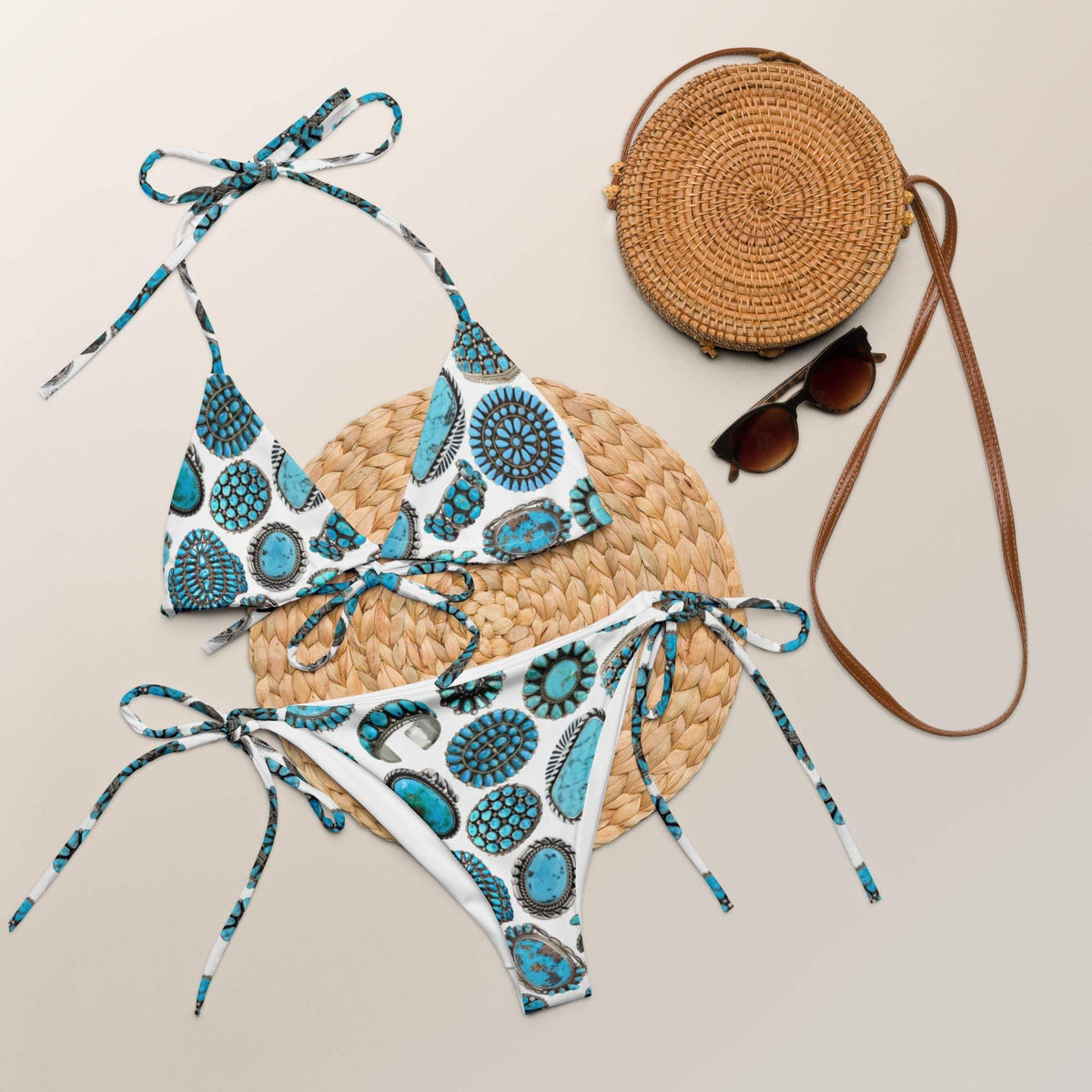 Baha Ranch Yeehaw Turquoise Crazy String Bikini - Baha Ranch Western Wear - Flyclothing LLC