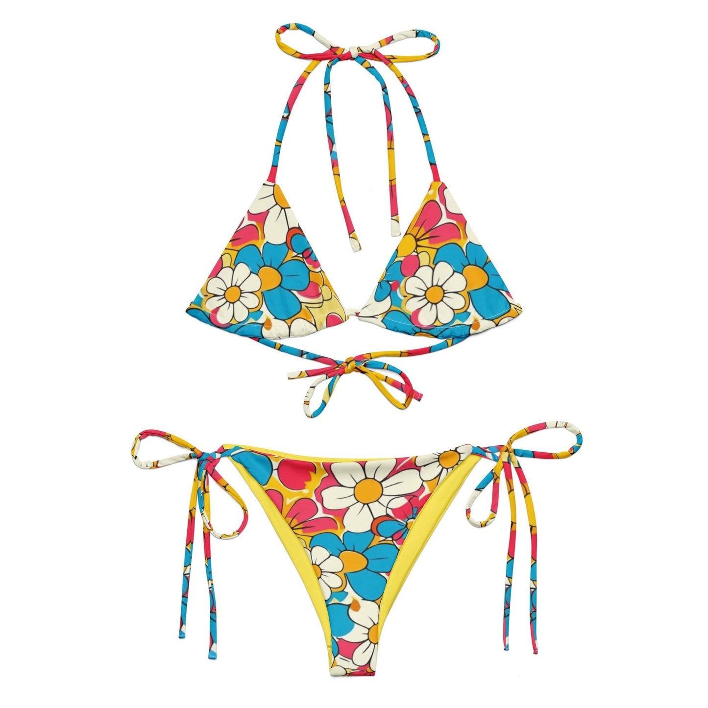 Baha Ranch Yeehaw Flower Child Retro String Bikini - Baha Ranch Western Wear - Flyclothing LLC