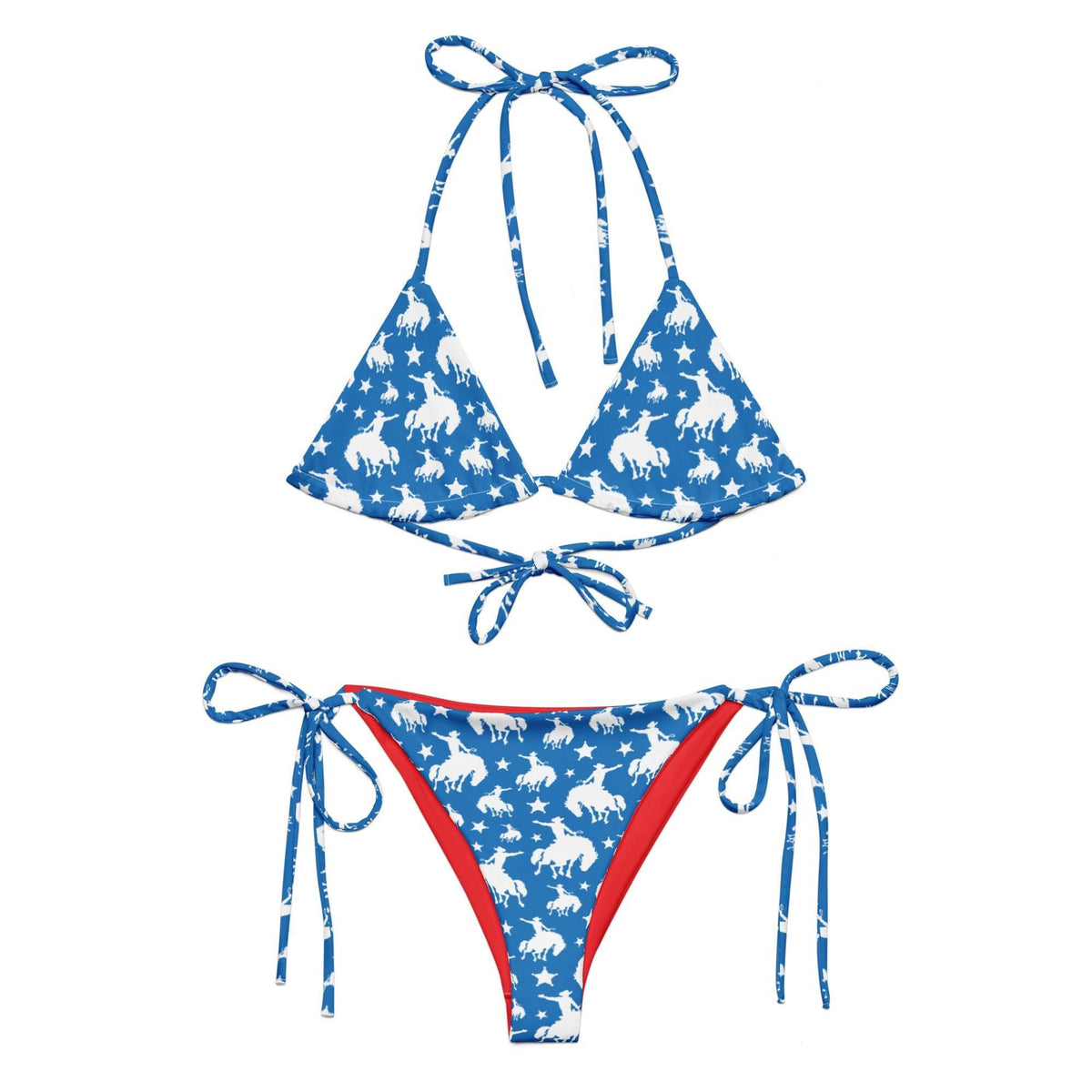 Baha Ranch Yeehaw Blue Rodeo Cowboy String Bikini - Baha Ranch Western Wear - Flyclothing LLC
