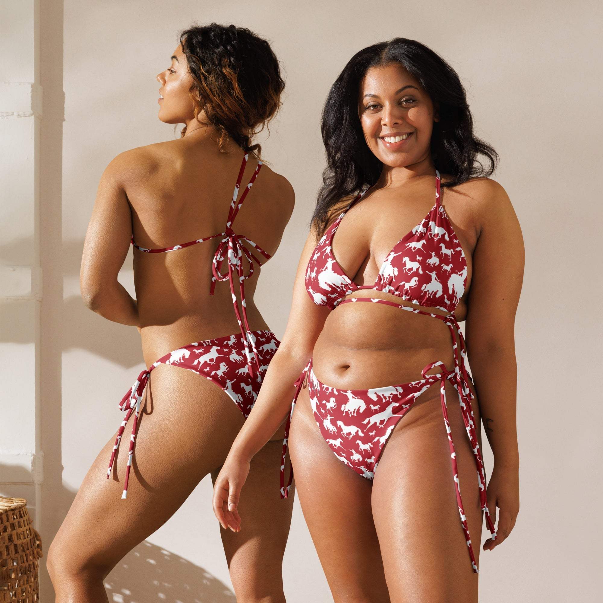 Baha Ranch Yeehaw Red Rodeo Cowboy String Bikini - Baha Ranch Western Wear - Flyclothing LLC