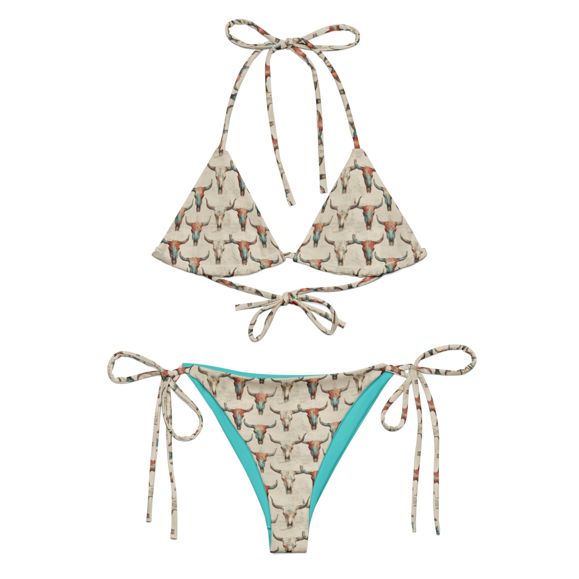 Baha Ranch Yeehaw Bullhead Skulls String Bikini