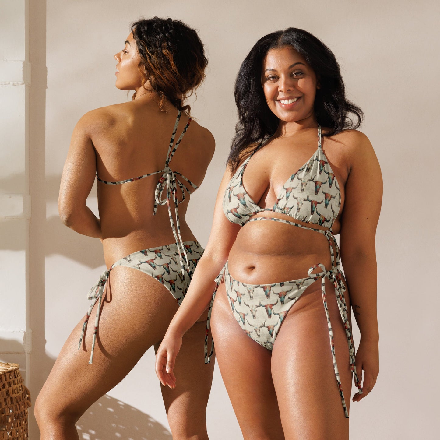 Baha Ranch Yeehaw Bullhead Skulls String Bikini