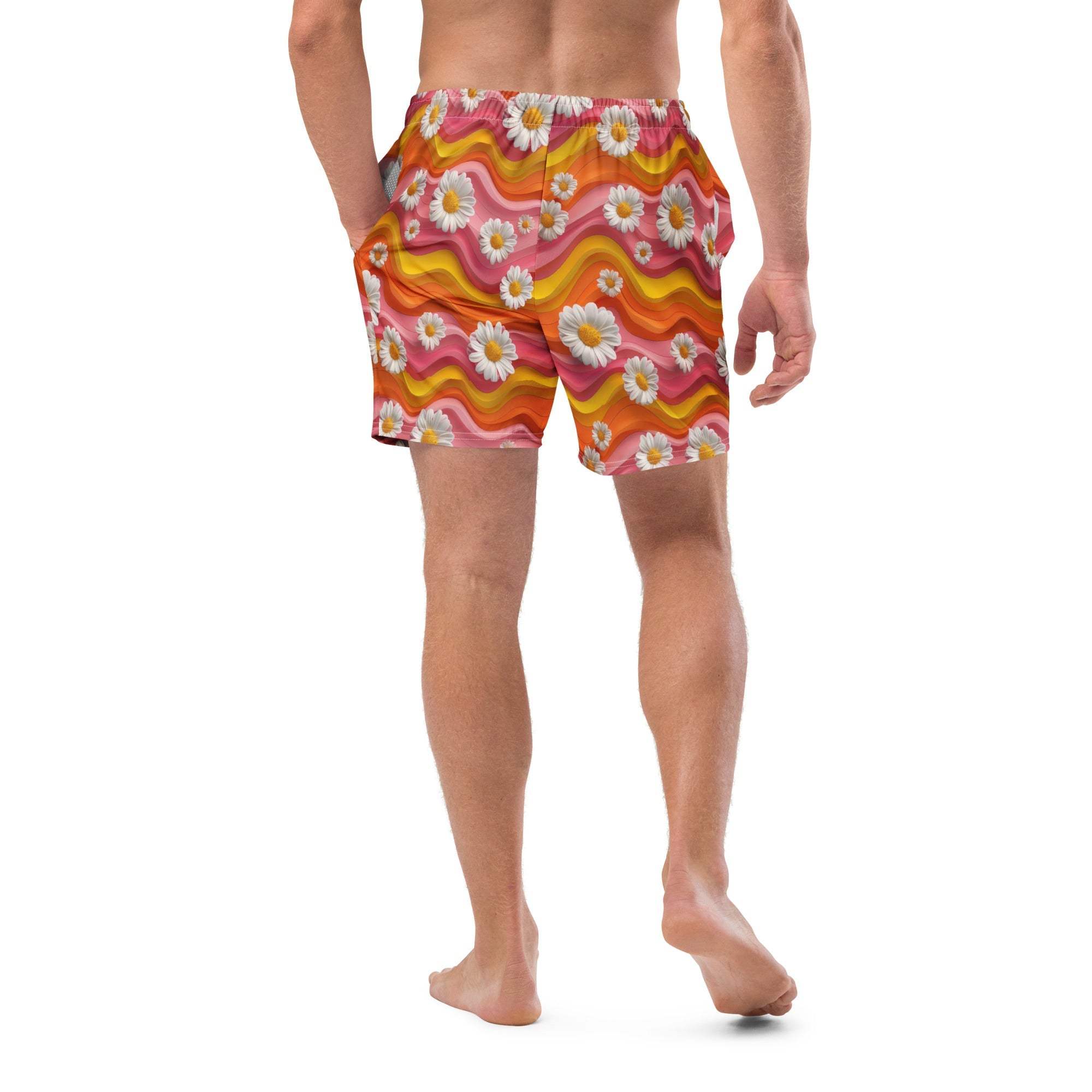 Baha Ranch Yeehaw Groovy Floral Men's Swim Trunks - Baha Ranch Western Wear - Flyclothing LLC