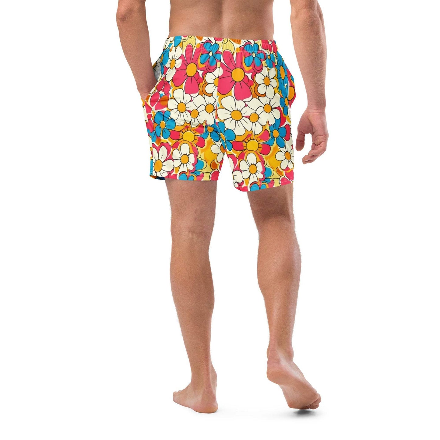Baha Ranch Yeehaw Flower Child Retro Men's Swim Trunks - Baha Ranch Western Wear - Flyclothing LLC