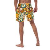 Baha Ranch Yeehaw Woodstock Retro Floral Men's Swim Trunks