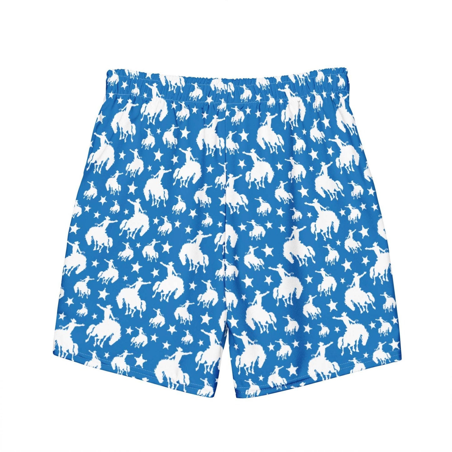 Baha Ranch Yeehaw Blue Rodeo Cowboy Men's Swim Trunks - Baha Ranch Western Wear - Flyclothing LLC