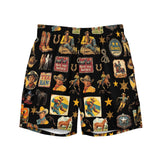 Baha Ranch Yeehaw Vintage Cowboy Collage Swim Trunks - Baha Ranch Western Wear - Flyclothing LLC